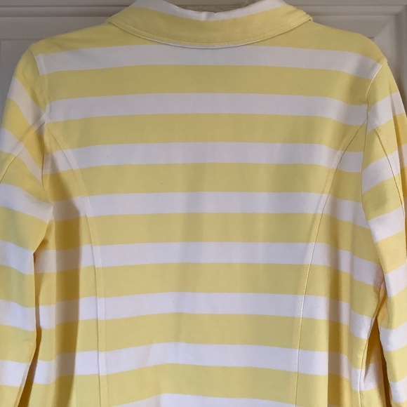 Isaac Mizrahi Striped Button Front Knit Jacket Yellow SZ M - Picture 7 of 16